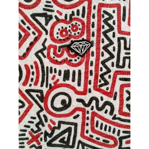 Diamond Supply Co T-Shirt Men's Small Keith Haring Art Graphic Red Short Sleeve - Picture 2 of 8